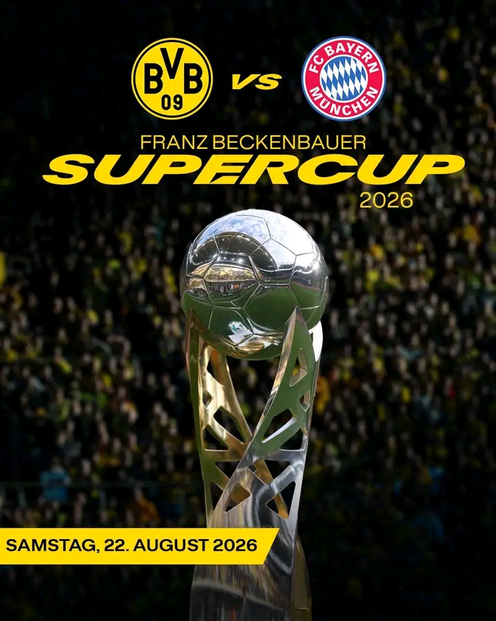 🏆 Supercup-Kracher offiziell: Der BVB fordert am 22. August den FC Bayern im Franz Beckenbauer Supercup heraus! 🔥🟡⚫ 📍Wo das Topspiel stattfinden wird, ist aktuell noch offen.